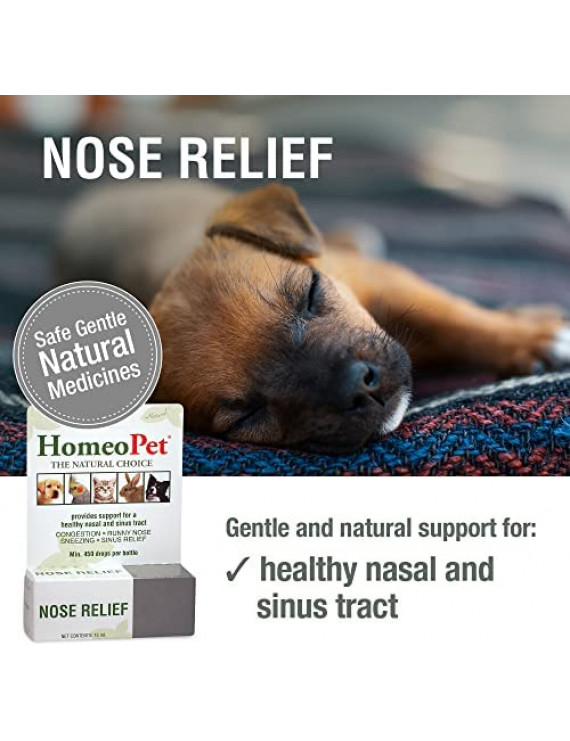 HomeoPet Nose Relief Гомеопатическое лекарство от аллергии и респираторных инфекций для птиц, кошек, собак и мелких домашних животных